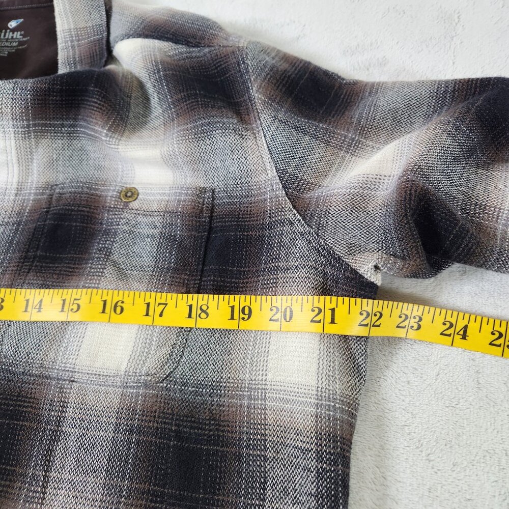 KUHL Law Flannel Shirt Men Size Medium Plaid Button Up Long Sleeve Inside Pocket - Picture 11 of 13